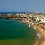 Vue aérienne du littoral et de la ville de Dakar, Sénégal